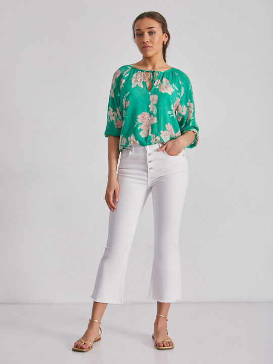 Blusa rústica botones Verde Brillante image number null