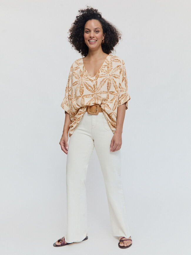 BLUSA ESTAMPADA CONJUNTO Crudo