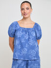 BLUSA GOMA HOMBRO Azul Grisaceo