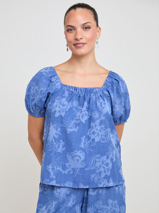 BLUSA GOMA HOMBRO Azul Grisaceo image number null