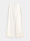 PANTALON ANCHO BORDADO Blanco Hueso