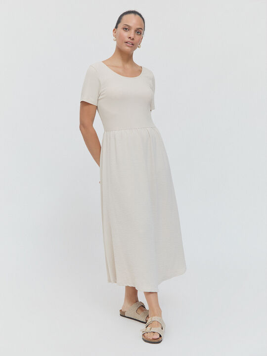 VESTIDO BIMATERIA Crudo image number null