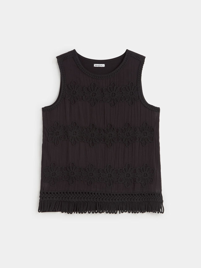 TOP FLECOS Negro