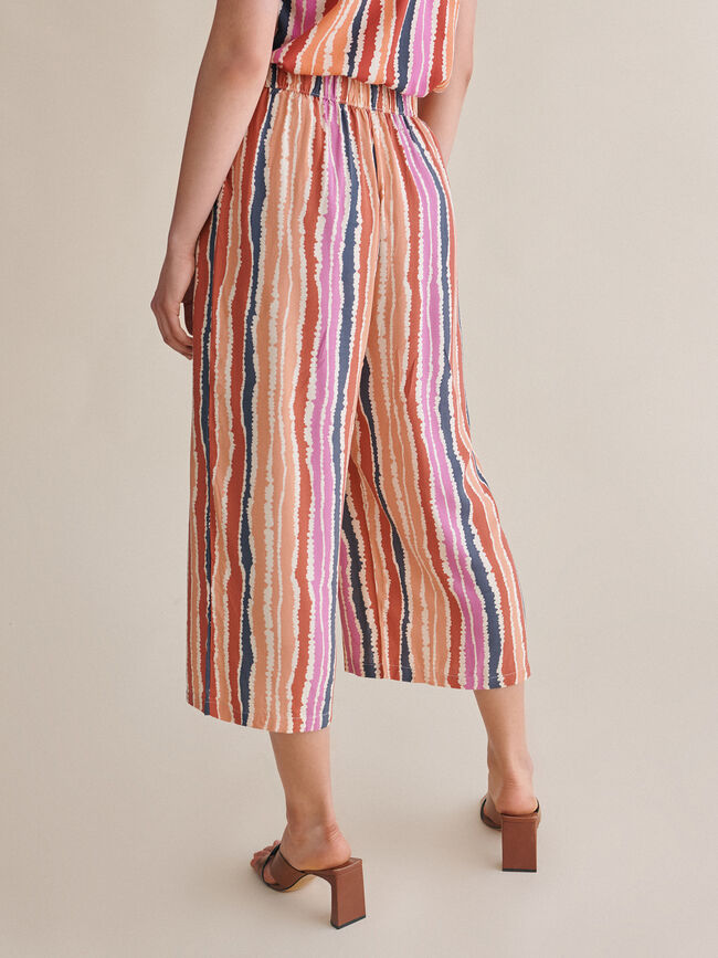Pantalón estampado detalle botones Naranja quemado