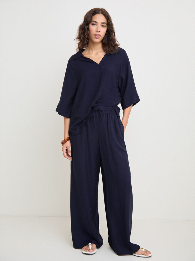 PANTAL&Oacute;N ANCHO GOMA Azul Marino