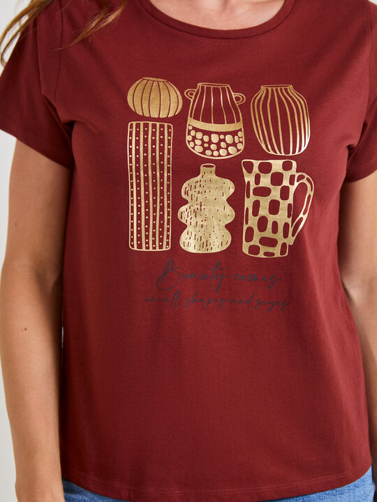 CAMISETA JARRONES BRILLANTES Chocolate image number null