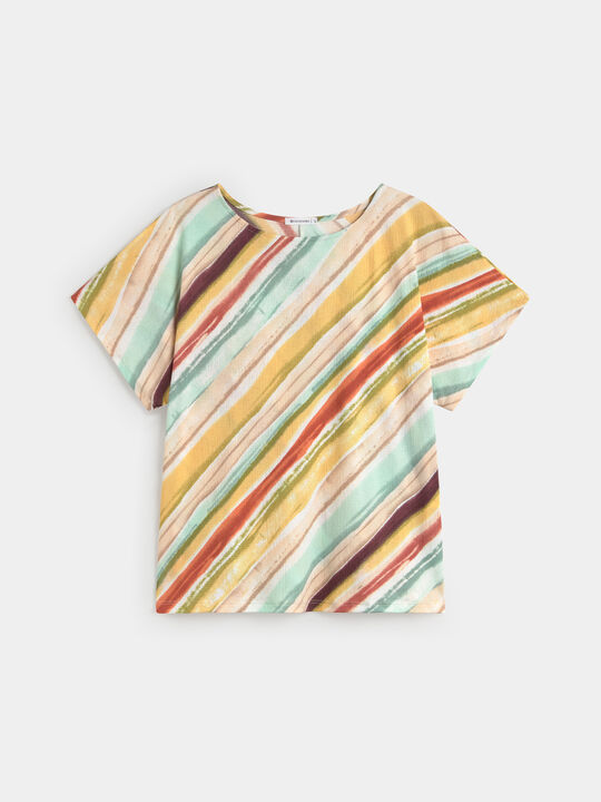 CAMISETA CUELLO REDONDO Crudo image number null