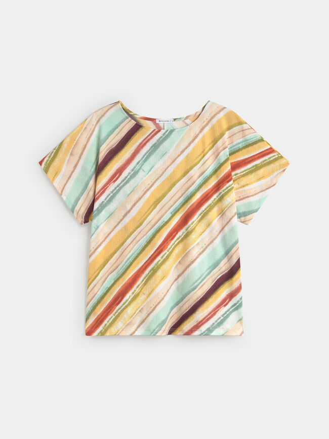CAMISETA CUELLO REDONDO Crudo