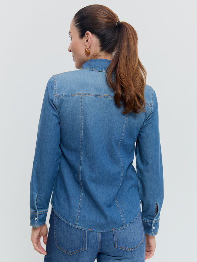 CAMISA VAQUERA BASICA Mid blue