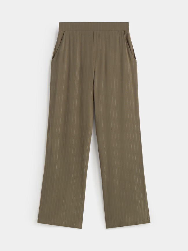 pantalon viscosa kaki claro
