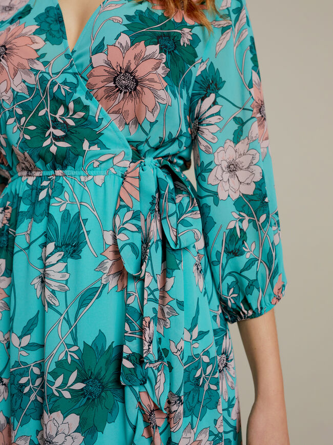 Vestido cruzado volante Estampado 1
