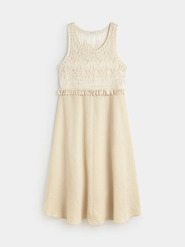 VESTIDO CROCHET Crudo
