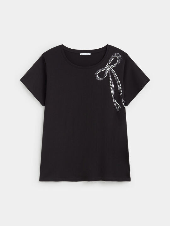 CAMISETA LAZO PERLAS Negro image number null