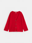 CARDIGAN DETALLE PU&Ntilde;O BOT&Oacute;N Rojo