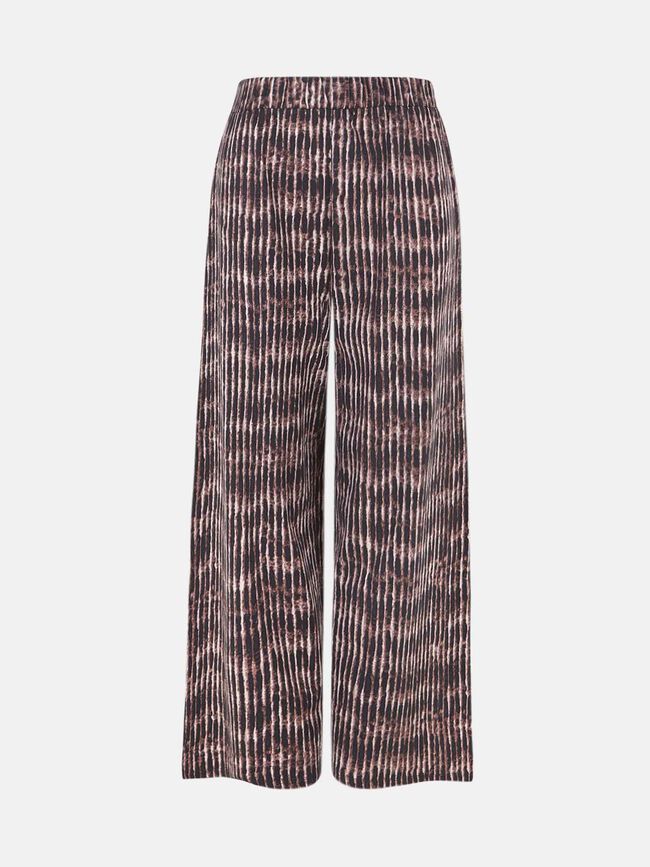 pantalón palazzo estampado Marron Oscuro