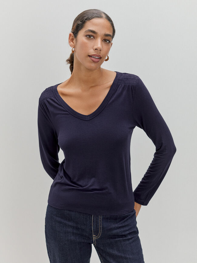 CAMISETA FRUNCES Azul Marino