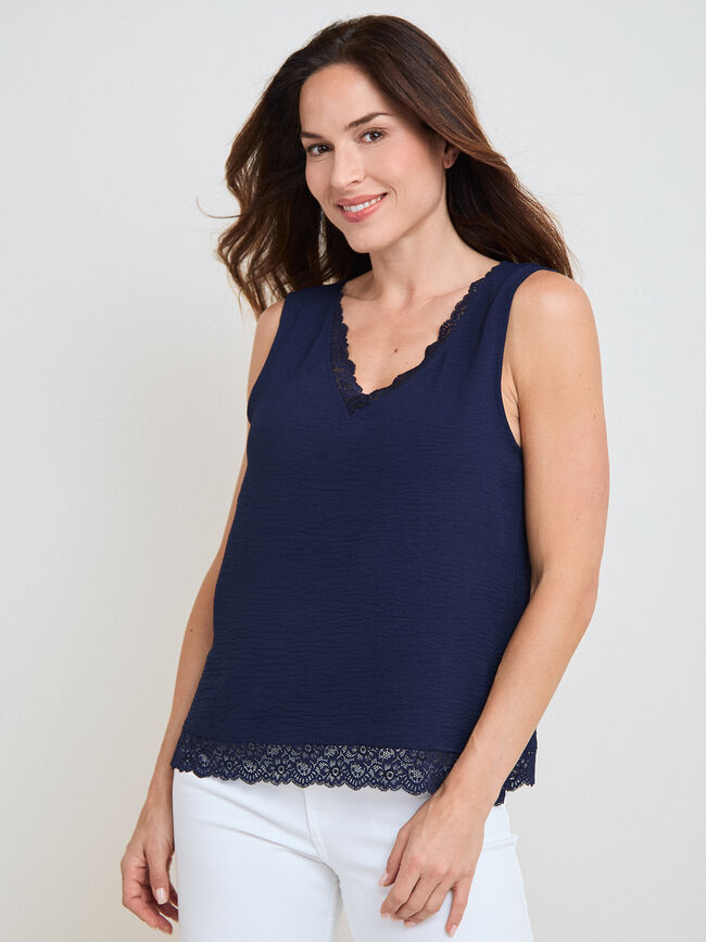 TOP LENCERO PICO Azul Marino