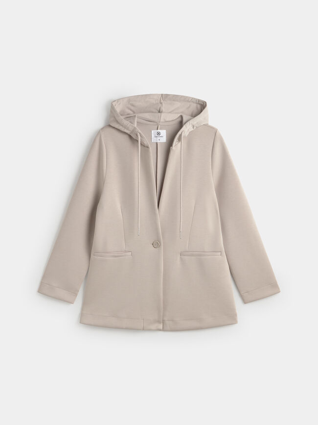 CHAQUETA CAPUCHA PIEDRA OSCURO