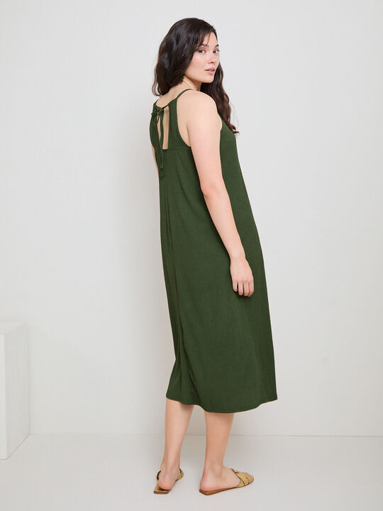 VESTIDO DETALLE verde militar image number null