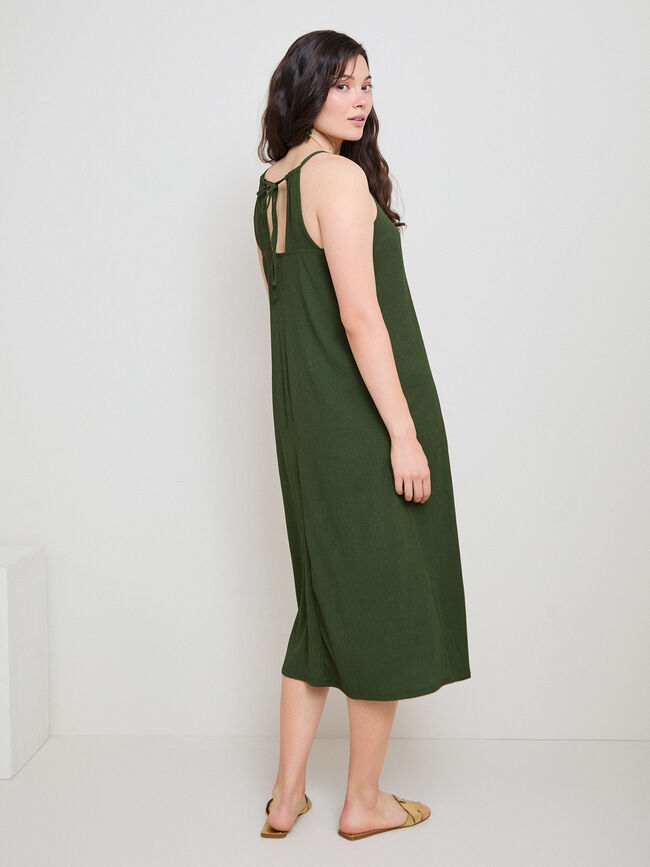 VESTIDO DETALLE verde militar