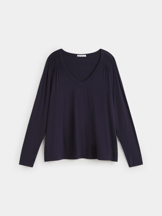 CAMISETA FRUNCES Azul Marino