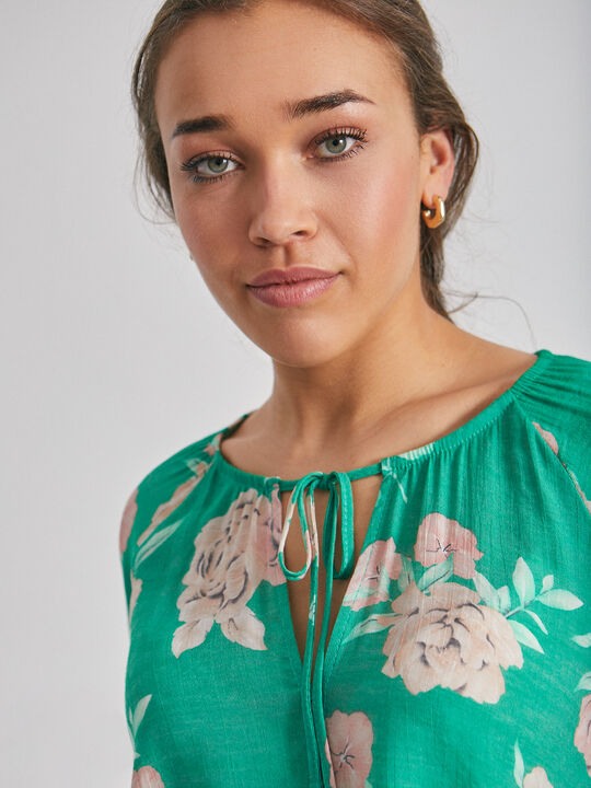 Blusa rústica botones Verde Brillante image number null