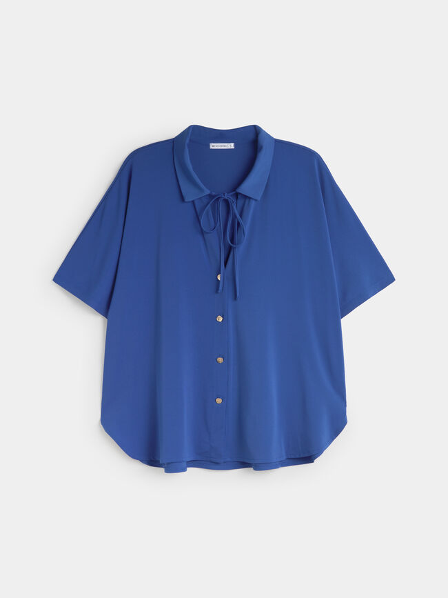 CAMISETA CUELLO AZUL TINTA
