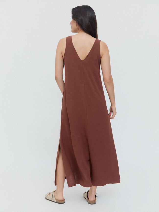VESTIDO ANILLAS TIRANTE Marron chocolat