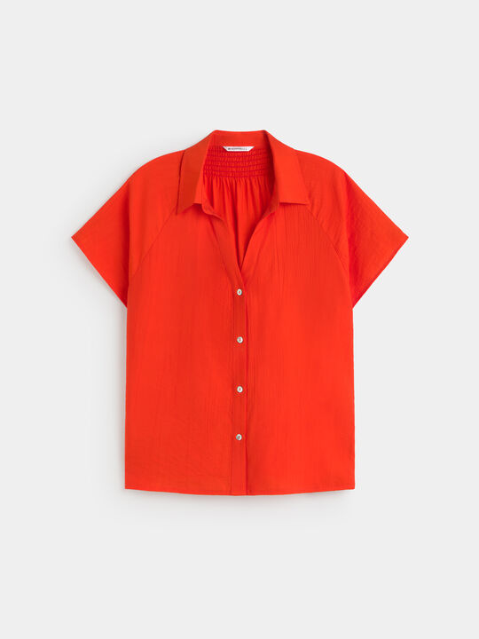 CAMISA MANGA CORTA Rojo Flama image number null