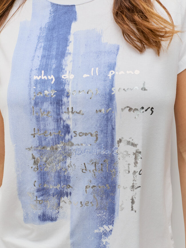 CAMISETA MANCHAS Y BRILLOS Crudo