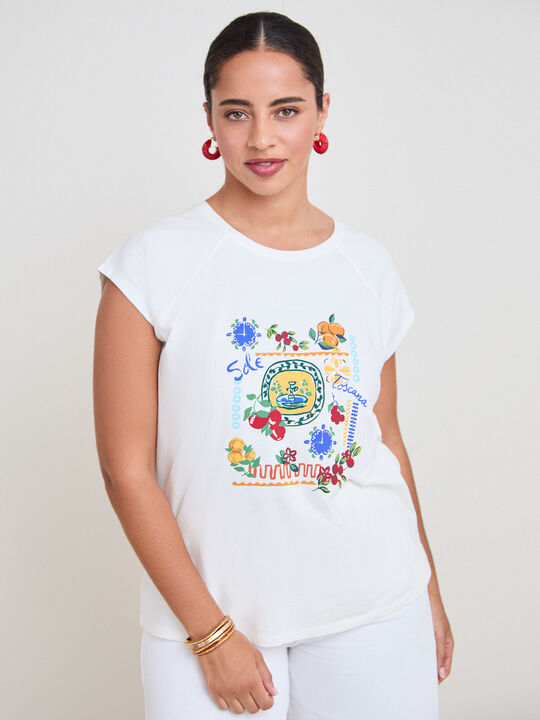 CAMISETA VERANEO TOSCANA Blanco Hueso image number null
