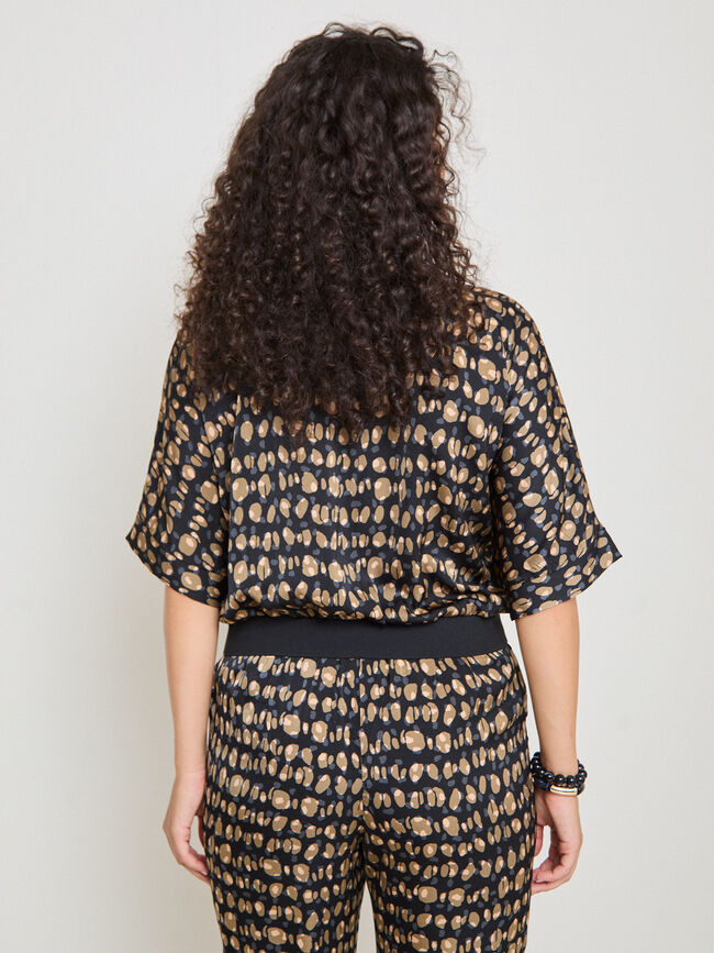 CHAQUETA FLUIDA ESTAMPADA Negro