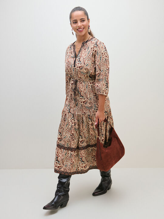 VESTIDO ESTAMPADO Crudo image number null