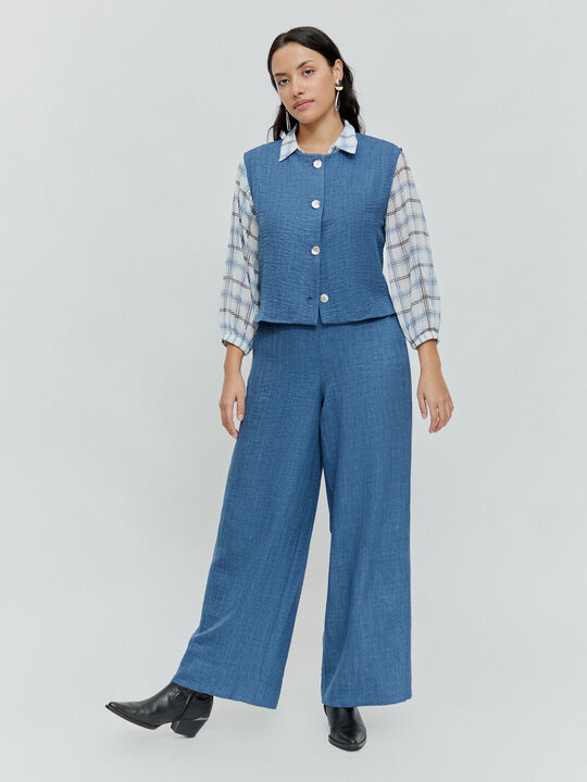 pantalon ancho Azul Noche image number null