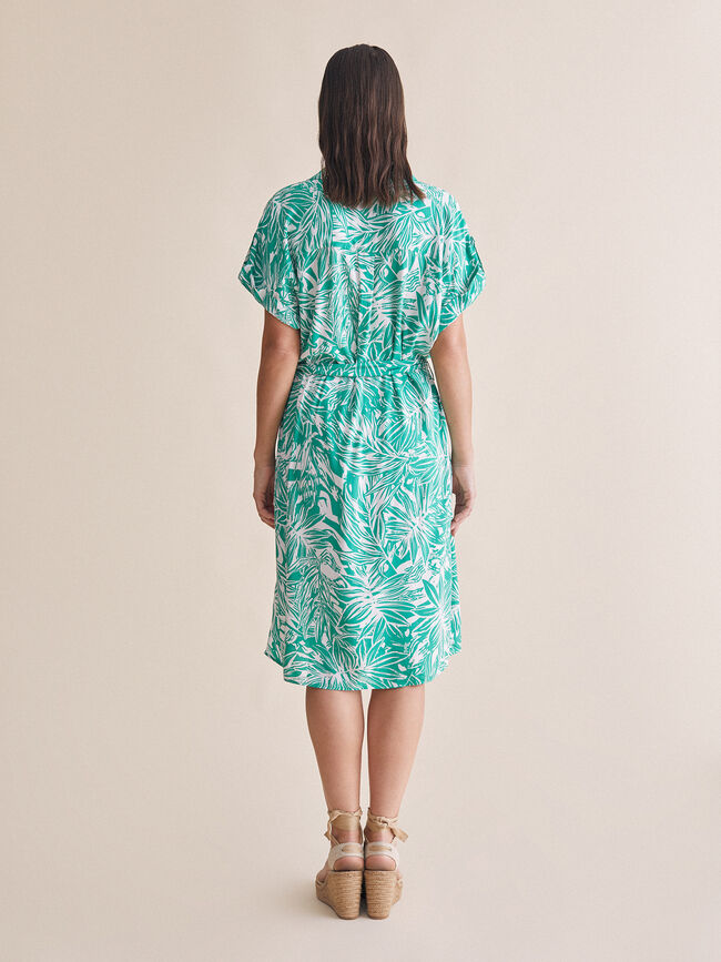 Vestido fluido estampado Verde Brillante