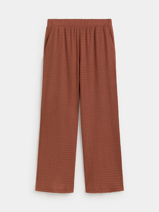 PANTAL&Oacute;N CRINKLE Marron/Naranja image number null