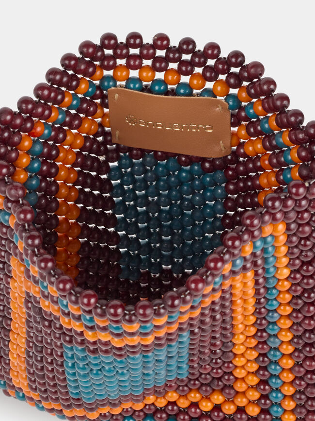 Bolso abalorios Marron Claro