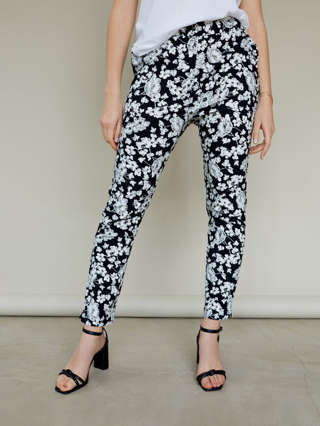 Pantalón cintura elástica Estampado 1