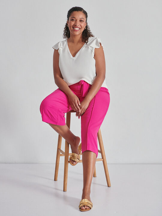 pantalón culotte cinturón Fucsia Oscuro image number null
