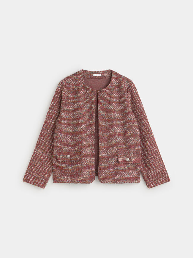 CHAQUETA DETALLE TEXTURA Rojo