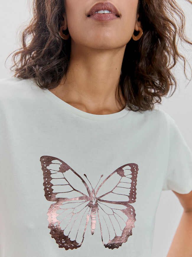CAMISETA MARIPOSA BUGANVILLA Crudo