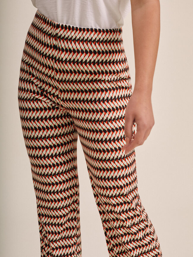 Pantalon flare estampado Crudo