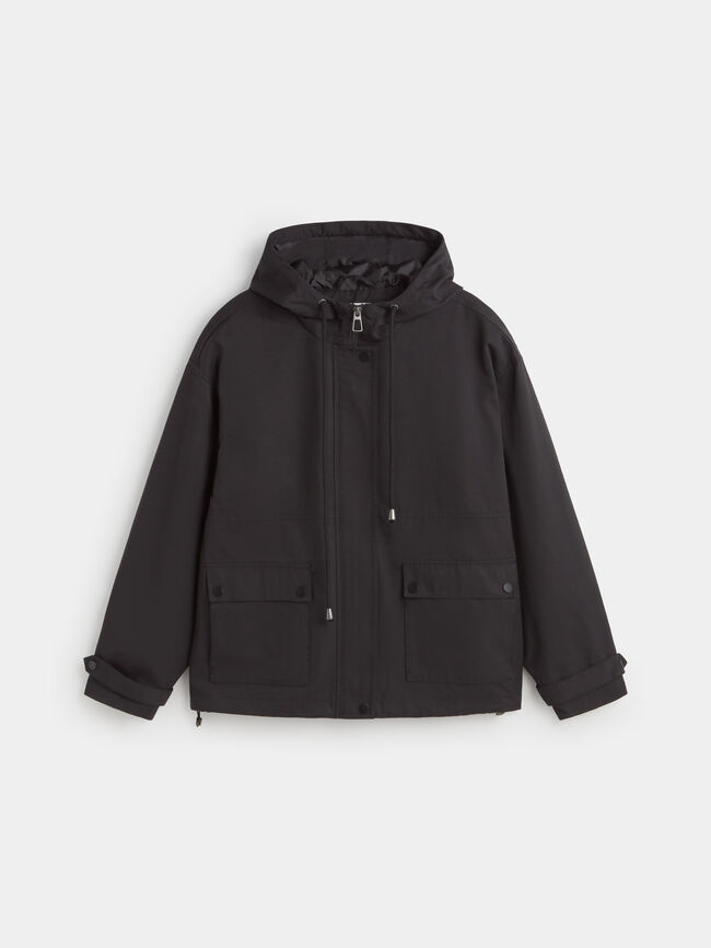 PARKA CAPUCHA Negro