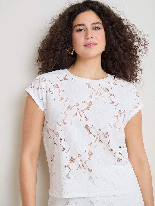 CAMISETA BIMATERIA BORDADO Blanco Optico image number null