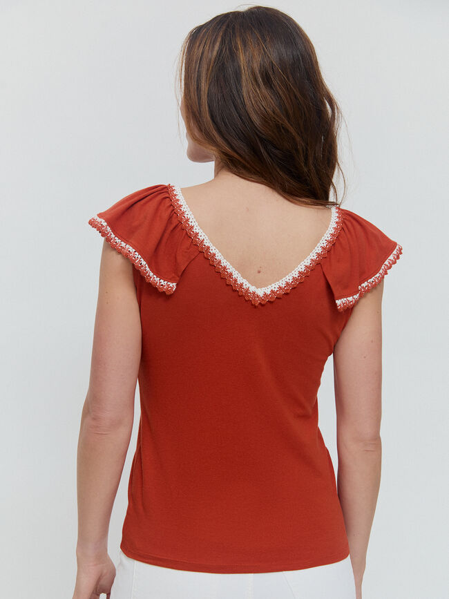 CAMISETA VOLANTE PUNTILLA Teja