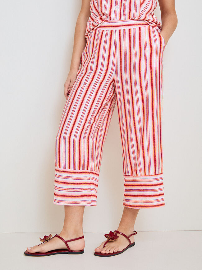 PANTALON RAYAS BAJO Fucsia