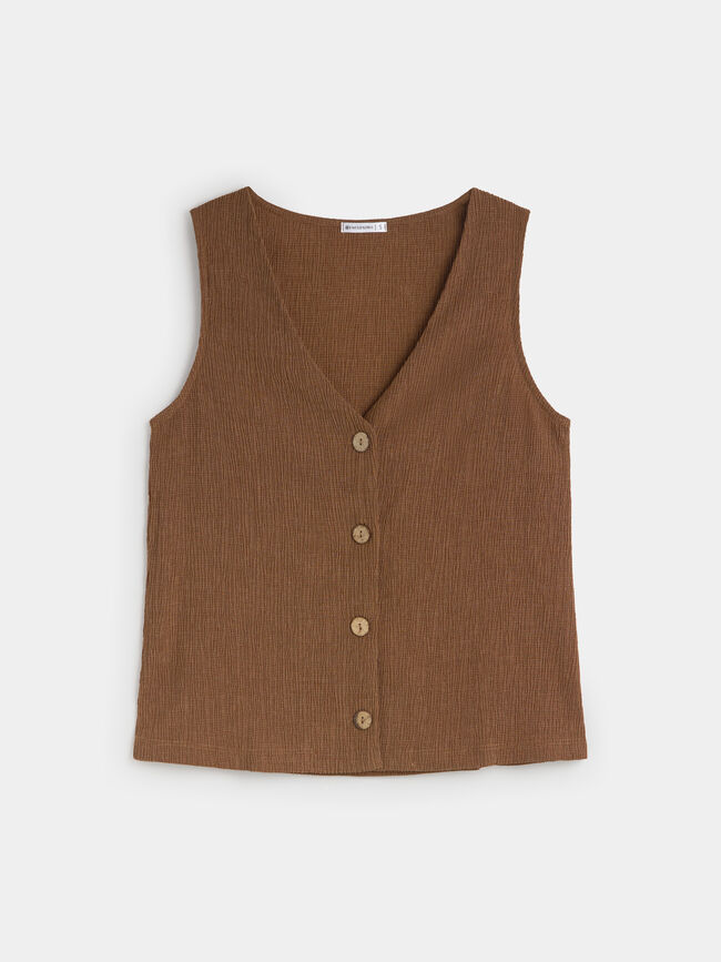 CHALECO BOTONES Marron