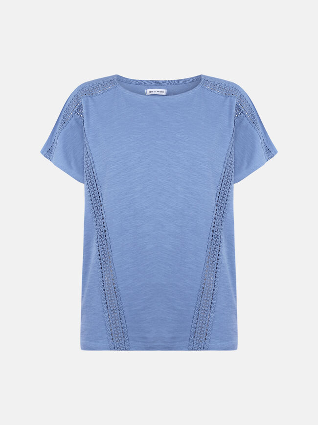 Camiseta detalles bordados Azulon
