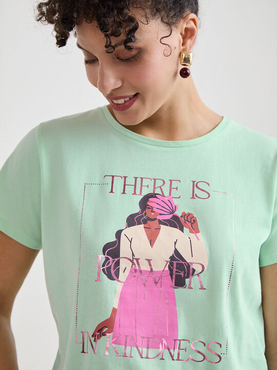 CAMISETA MUJER BRILLANTE Menta image number null