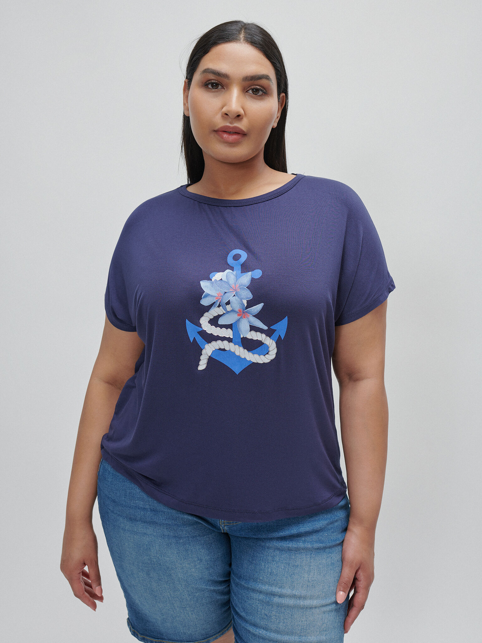 CAMISETA FLUIDA ESTAMPADA